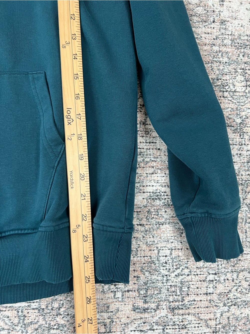 Gymshark Fraction Hoodie Women’s Small Teal Blue Pullover Sweatshirt Logo Hood - Picture 6 of 10
